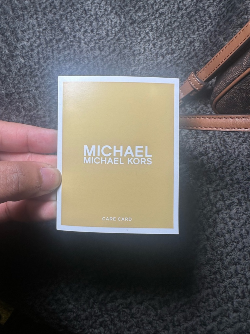 Michael Kors Brown MK Logo Wristlet with Gold Logo - Picture 5 of 7